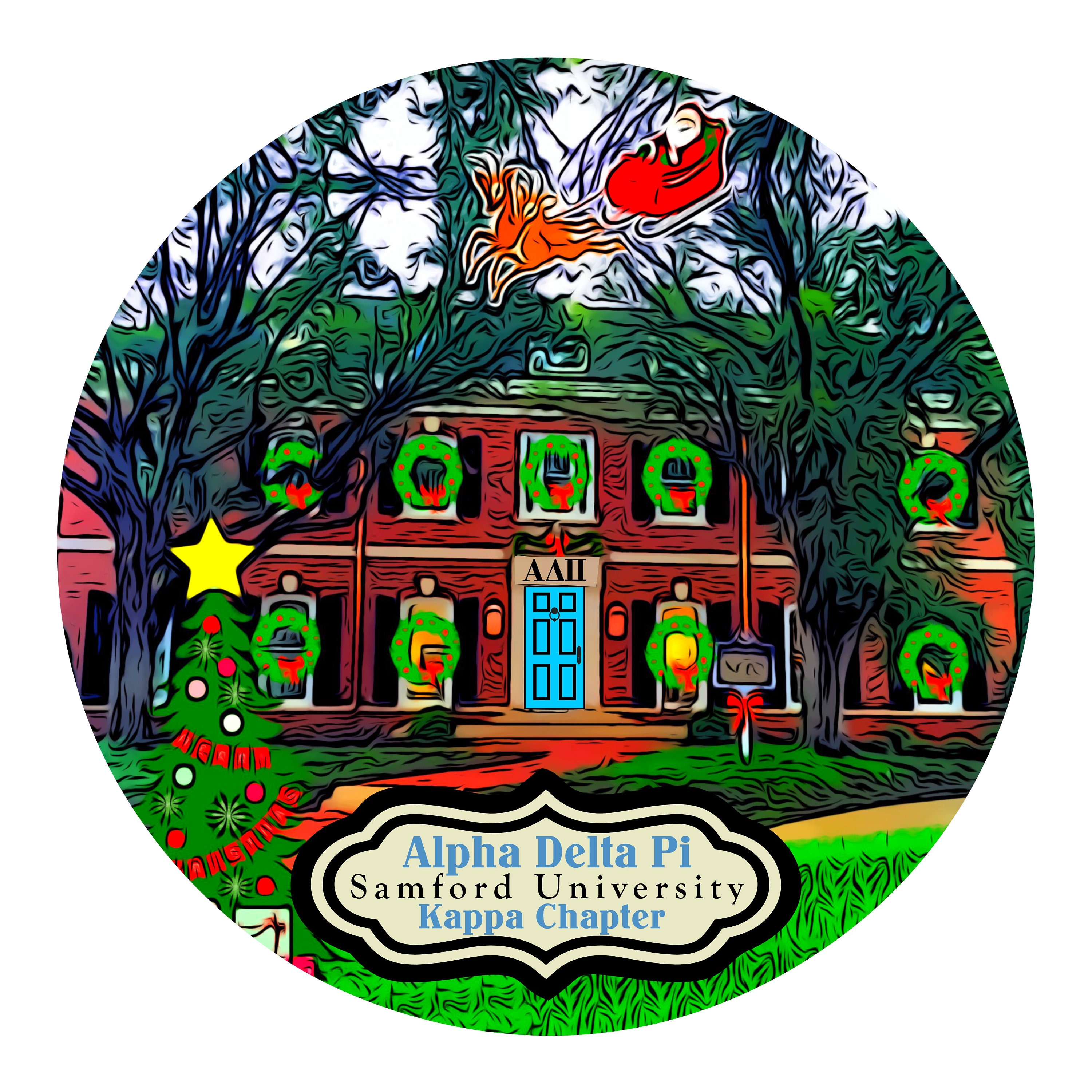 Alpha Delta Pi Sorority House at Samford University Christmas Etsy