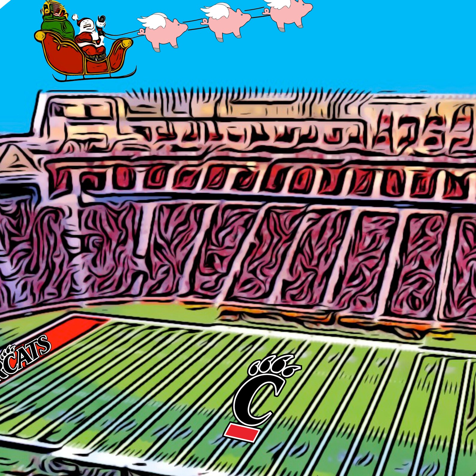Nippert Stadium at the University of Cincinnati Christmas Etsy