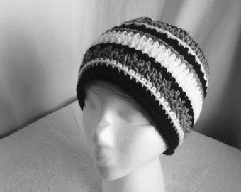 Crochet PATTERN - October Hat, easy crochet hat pattern, striped crochet hat, crochet mens hat pdf, easy crochet beanie pattern, crochet pdf