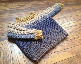 Crochet PATTERN - crochet baby sweater pattern, easy baby boy crochet sweater, easy baby girl crochet sweater pdf, crochet pullover pdf