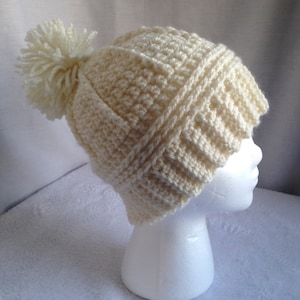 Crochet PATTERN - December Hat, crochet winter hat pattern, mens crochet hat pdf, crochet womens hat pattern, child crochet hat pattern