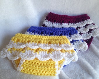 Crochet PATTERN - ruffled diaper cover, crochet baby skirt pattern, crochet diaper cover pattern, baby crochet pattern, baby girl crochet