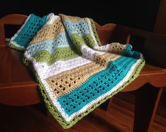 Crochet PATTERN - baby blanket crochet pattern, baby boy crochet blanket pattern, easy baby blanket pdf, easy crochet baby blanket