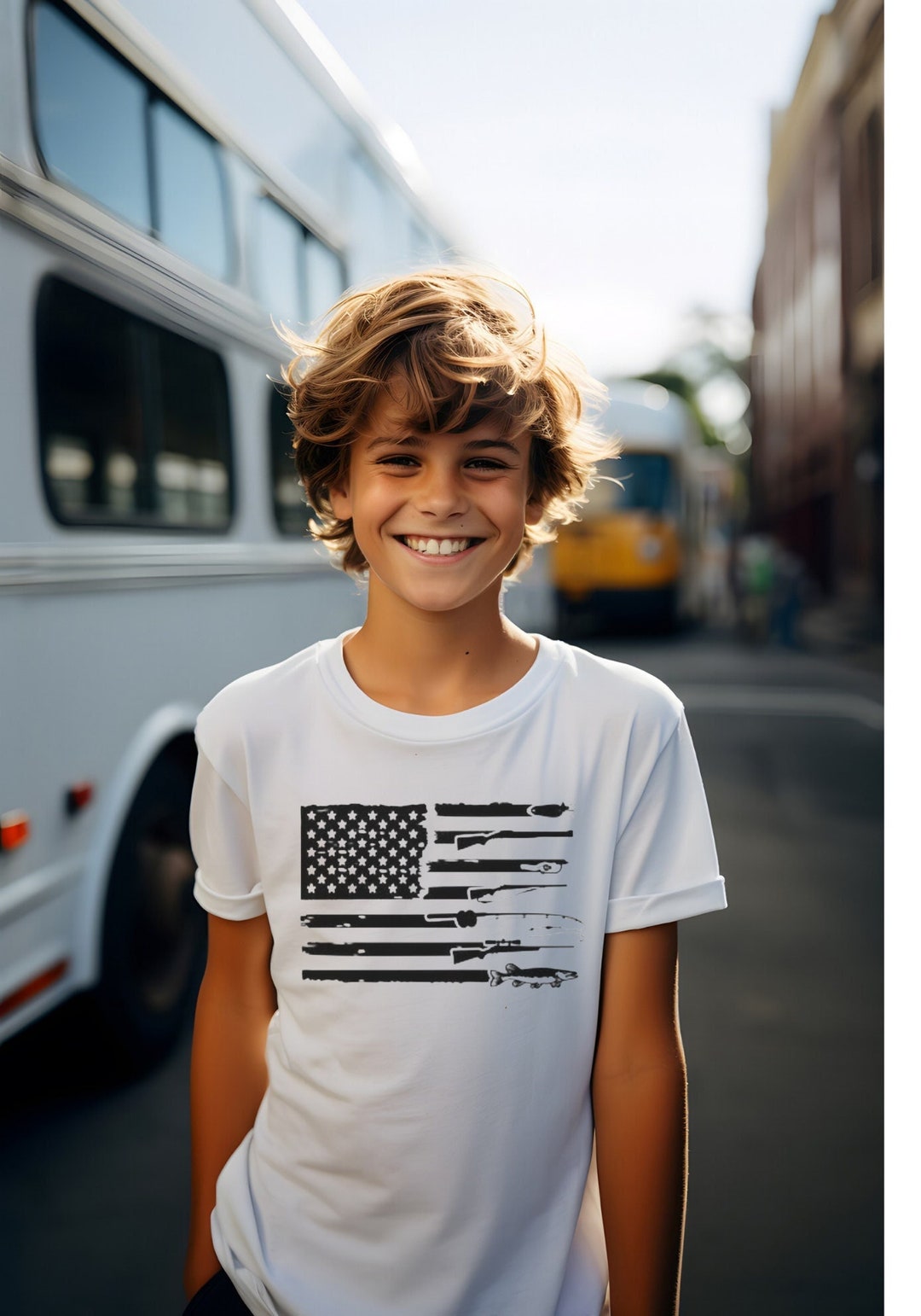 Bull Red Youth Fishing Shirt-Army Green main image 1