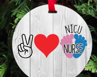 Frieden Liebe NICU Krankenschwester Weihnachtsschmuck