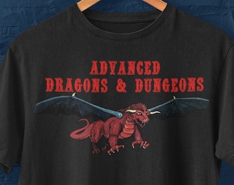 AD&D Dragon /// T-shirt /// Copertina del Manuale dei Mostri 1a Edizione, Draghi e Dungeon Avanzati, anni '70 e '80, vintage, da uomo e da donna, divertente