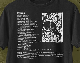 Cthulhu /// T-shirt /// AD&D Divinità e semidei 1a edizione H.P. Lovecraft Manuale dei mostri Advanced Dungeons Dragons anni '80 uomo donna