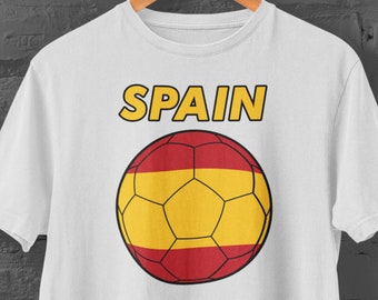 Spagna Calcio /// T-Shirt Unisex /// Yo soy Español Espana Spagnolo Real Soccer FC Madrid Nazionale /// Americana USA Stampata