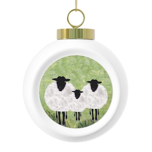 Vintage Sheep Christmas Ornament, Holiday Tree Decor