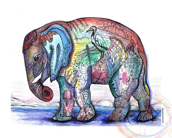 boho elephant print unique