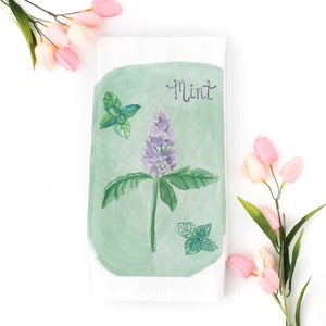 Muntkleurige theedoek voor Kentucky Derby-feest, cadeau gastvrouw of nieuw huis, Julep-bar en keukendecoratie