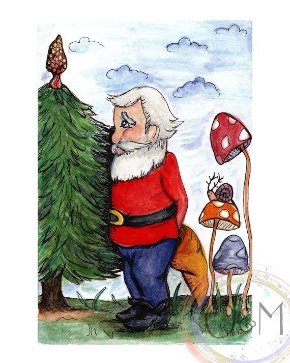 Gnome Print Gnome Kids Room Art Gnome Painting Gnome Art Etsy