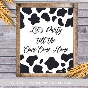 Let's Party Till The Cows Come Home, Cow Birthday Party Supplies, Farm Theme Birthday, Rustic Farm Baby Shower, Cowgirl Bachelorette Decor