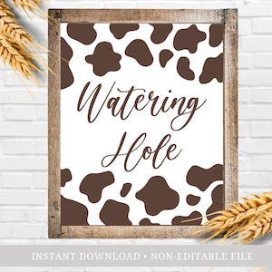 Watering Hole Brown Cow Print Party Supplies, Farm Theme Birthday Party, Farm Baby Shower, Cowgirl Highland Cow Bachelorette Decor