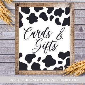 Cards and Gifts Cow Print Party Supplies, Farm Theme Birthday Party, Rustic Farm Baby Shower, Cowgirl Bachelorette Decor, Cow Bridal Party