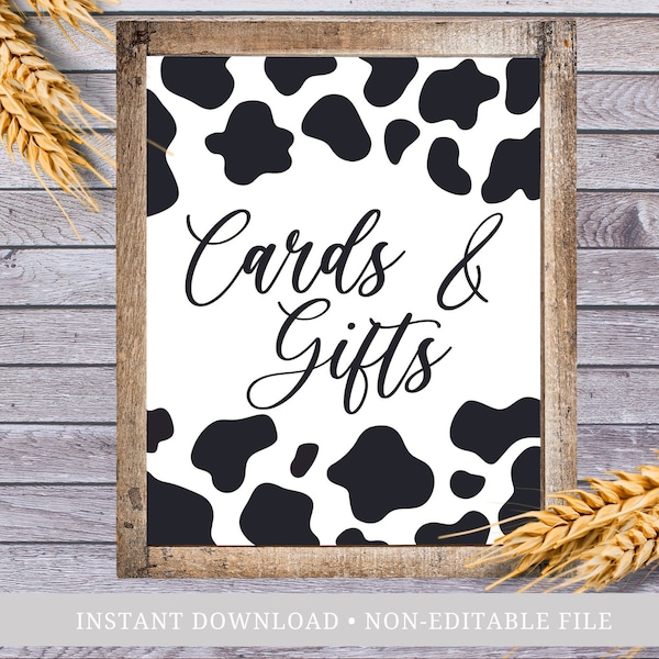 Cards and Gifts Cow Print Party Supplies, Farm Theme Birthday Party, Rustic Farm Baby Shower, Cowgirl Bachelorette Decor, Cow Bridal Party