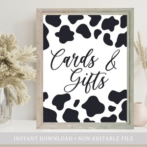 Cards and Gifts Cow Print Party Supplies, Farm Theme Birthday Party, Rustic Farm Baby Shower, Cowgirl Bachelorette Decor, Cow Bridal Party image 2