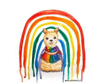 Pride Rainbow Llama - Support LGBTQ+ Youth