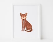 Red Wolf Art Print: Eco-Friendly Wildlife Art