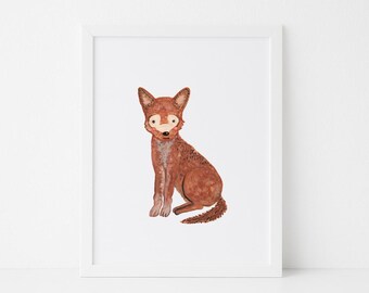 Red Wolf Art Print: Eco-Friendly Wildlife Art