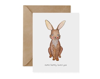 Riverine Rabbit Card – "Some Bunny Loves You", Eco-Friendly Valentine