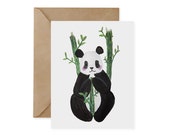 Giant Panda Greeting Card: Eco-Friendly Blank Card for Animal Lovers