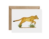 Cheetah Greeting Card – Blank Inside – Animal Birthday, Thank You, Thinking of You Card – Eco Friendly, Conservation Focused