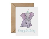 Pygmy Elephant Birthday Card: Eco-Friendly Animal Art