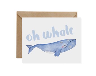 Whale Greeting Card: Eco-Friendly Pun Card