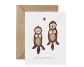 Sea Otter Love Card: You're My Otter Half - Eco-Friendly