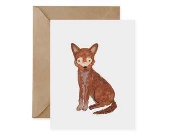 Red Wolf Greeting Card: Eco-Friendly Blank Card, Wildlife Conservation