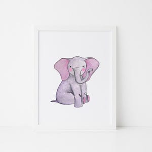 Pygmy Elephant Art Print – Eco Friendly Wall Art – Wildlife Conservation – Cute Animal Nursery Decor – 11x14, 8x10, 5x7