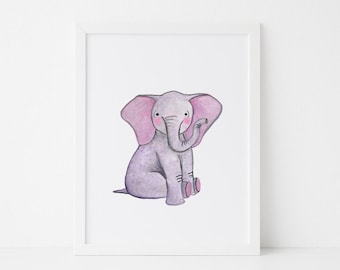 Pygmy Elephant Art Print: Eco-Friendly Nursery Decor