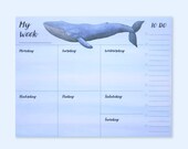 Whale Weekly Planner Desk Pad: Ocean To-Do List Notepad