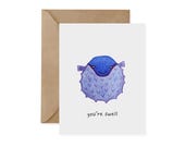 Pufferfish Greeting Card: You're Swell - Eco-Friendly Wildlife Art