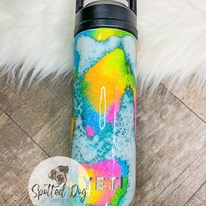 Mélange de paillettes multicolores/Géode épaisse - Gobelets, Koozies et bouteilles en acier personnalisés Magnolia/Yeti/Stanley