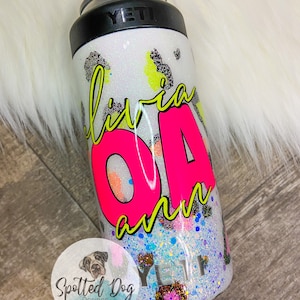 Neon Leopard Print - Personalized Steel Magnolia/Yeti/Stanley Tumblers, Koozies & Bottles