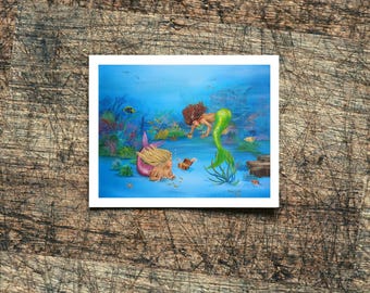Impressão artística Tesouro da Sereia: Paisagem Subaquática (45,7 x 61 cm)