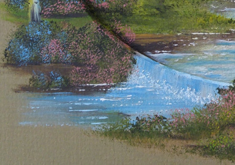Oregon Mountain Landscape Pacific Northwest River Framed 8x10 ORIGINAL Oil Painting Summer Forest Landscape Art Housewarming Gift
