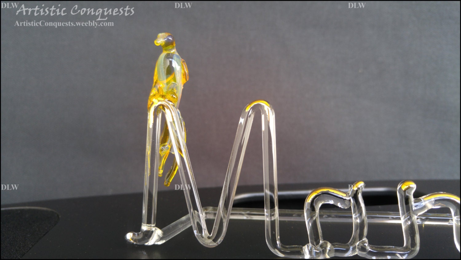Blown Glass Sculpture, Lampworking maricela Glass Name With 24 Carat ...