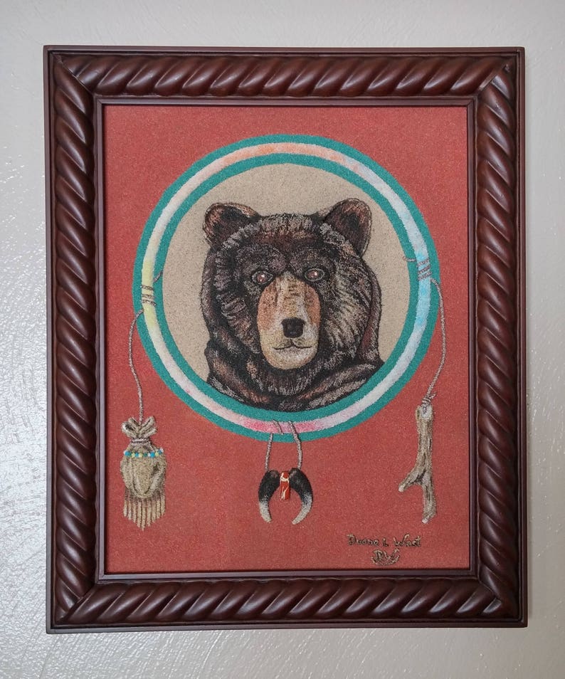 PRINT Bear Native American Animal Spirit Medicine Wheel Fine Art Print