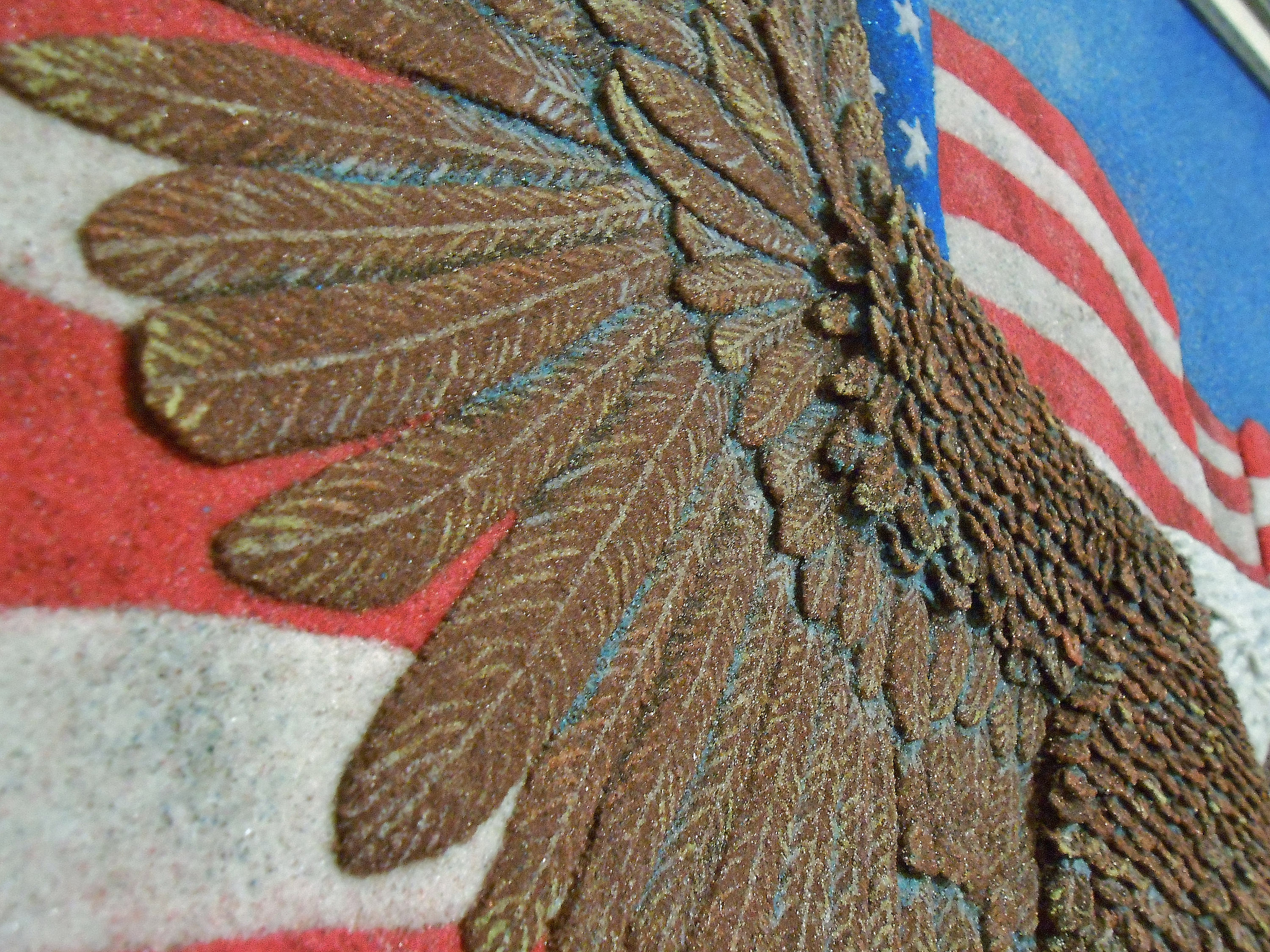 American Flag Bald Eagle Sand Sculpture Painting for Etsy