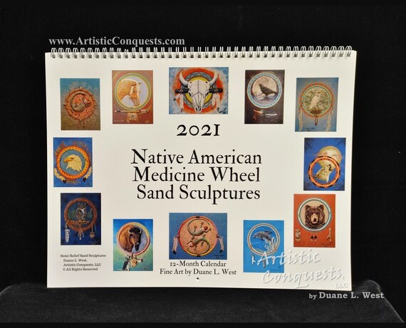 2021 Grand Calendrier Mur De 12 Mois Roue De Medecine Etsy calendrier amérindien 2021