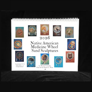 Large 2026 Native American Animal Medicine Wheel Wall Calendar: American Indian Themed Fine Art