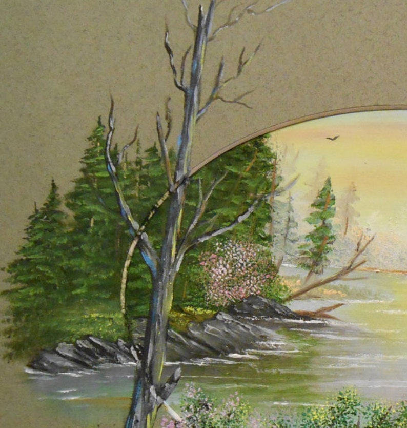 Framed ORIGINAL Oil Painting Pacific Northwest Landscape Art / Green