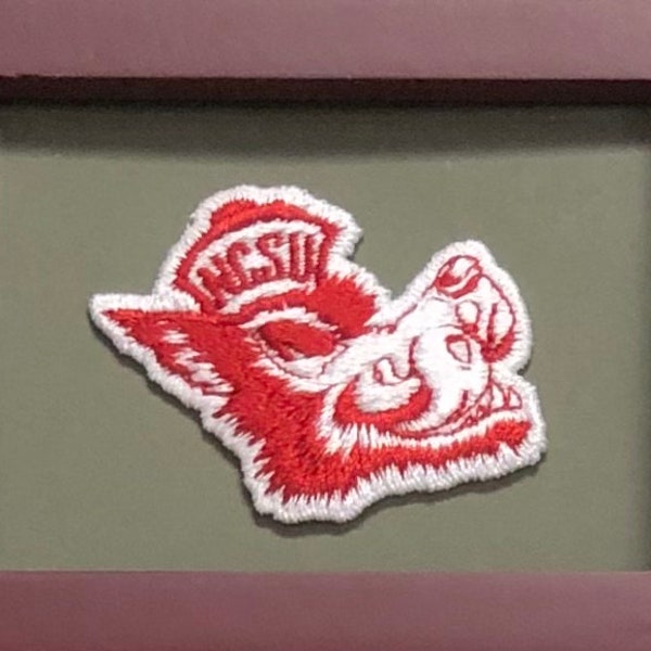 North Carolina State Wolfpack Framed Vintage Embroidered Patch