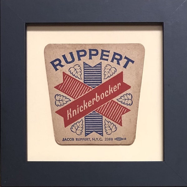 New York "Knickerbocker" Framed Vintage Beer Coaster