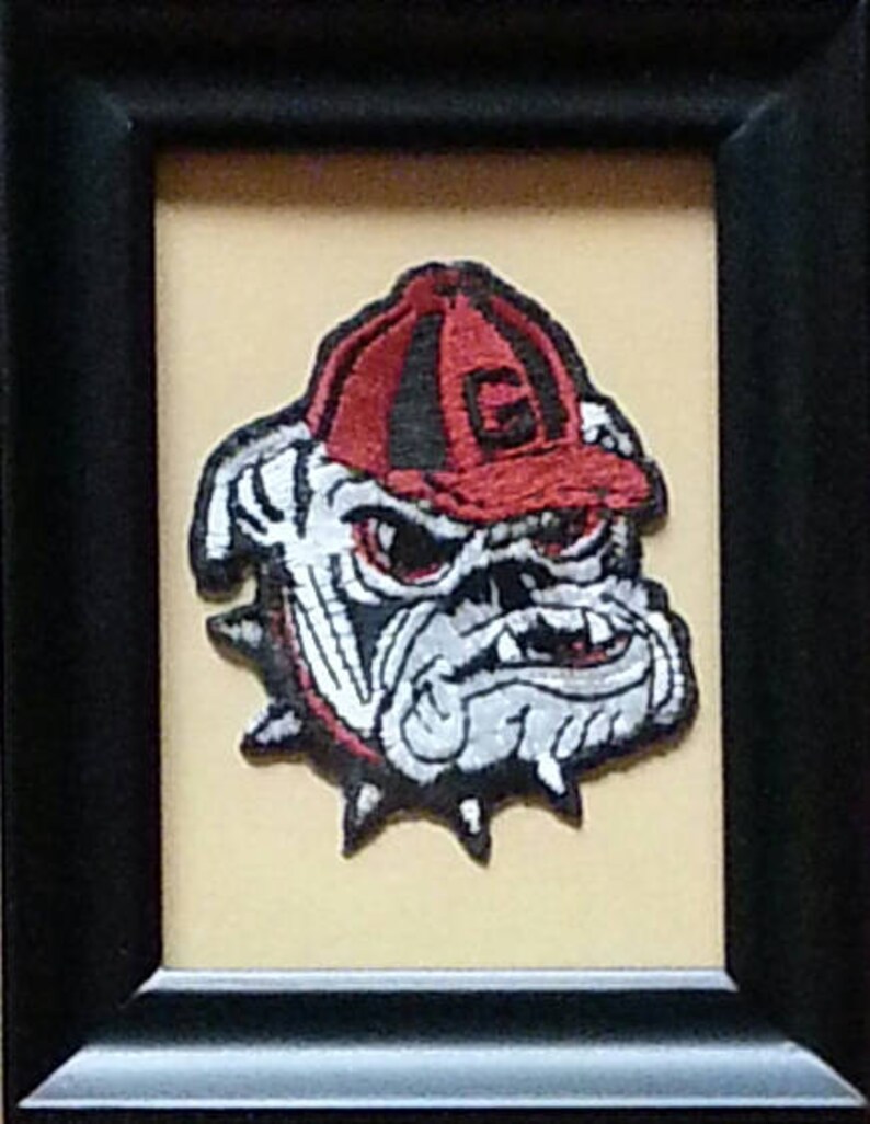 Georgia Bulldogs Framed Vintage Embroidered Patch Image 0