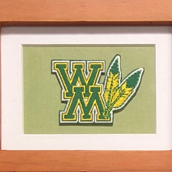 William & Mary Tribe Framed Vintage Embroidered Patch