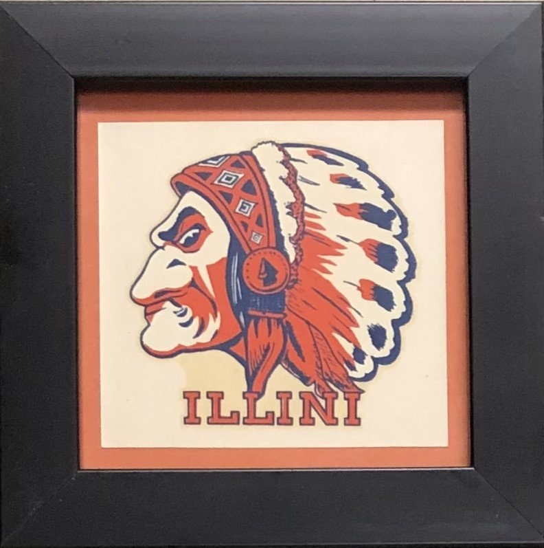 Illinois Fighting Illini Chief Illiniwek 4.5x4.5 in Metallic Decal –  Gameday Spirit Fanstore